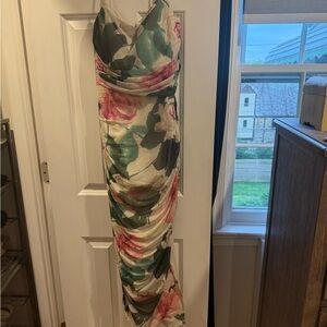 Express floral Midi Dress Sleeveless Bodycon